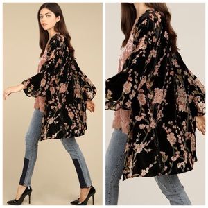 Velvet Floral Cardigan